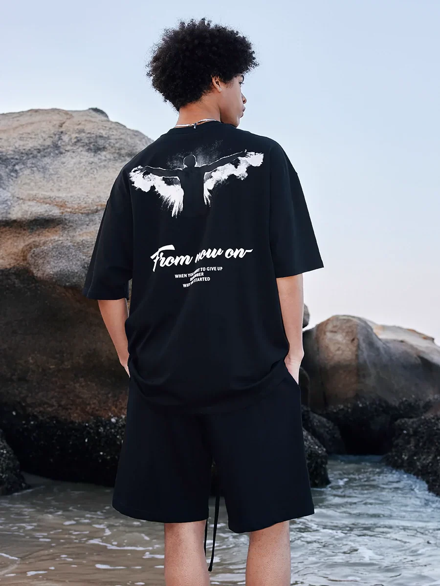 BD T-shirt Men's Fashion Color Contrast Print Loose Short Sleeve - Image 3