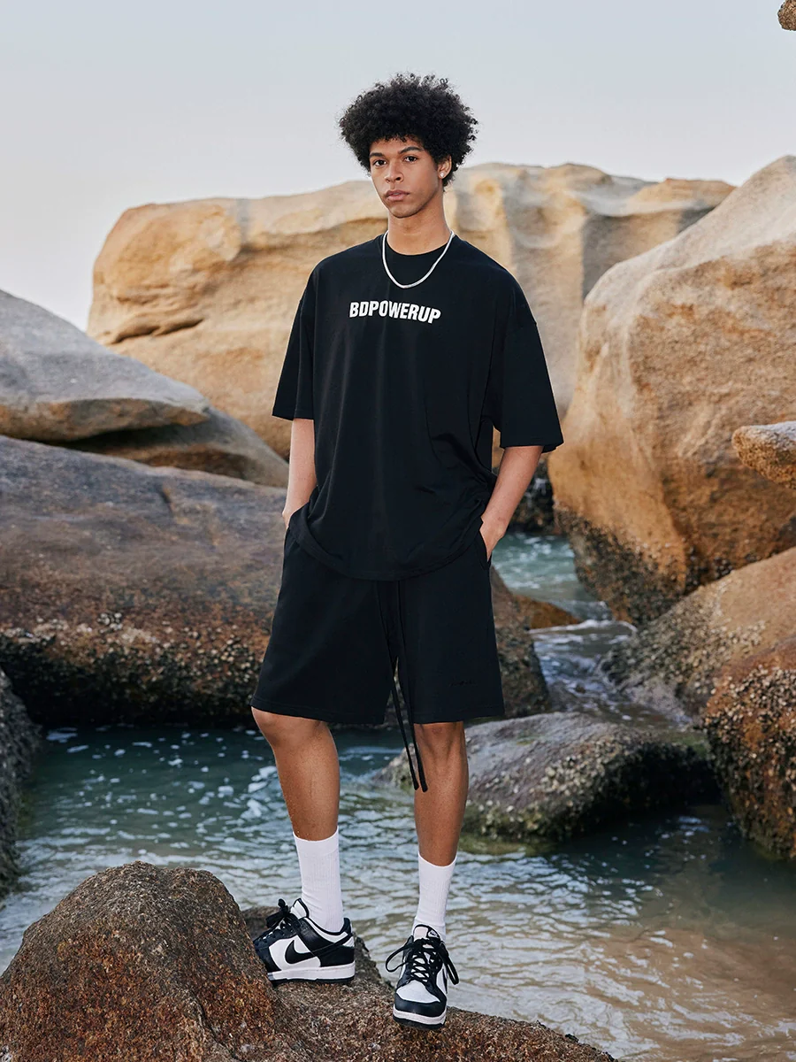 BD T-shirt Men's Fashion Color Contrast Print Loose Short Sleeve - Image 4