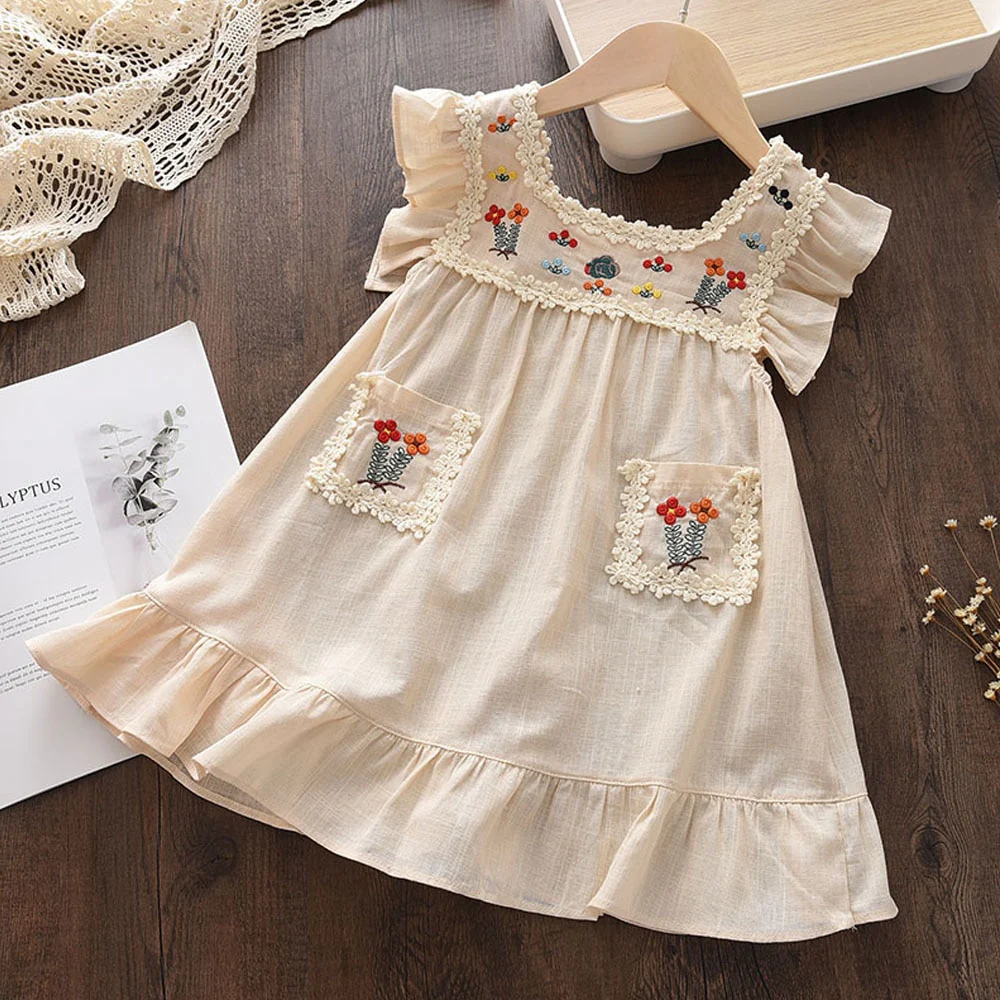 Bear Leader Girls Dress Autumn 2023 Girls Clothes Long Sleeves Cartoon Embroidery Dresses - Image 18