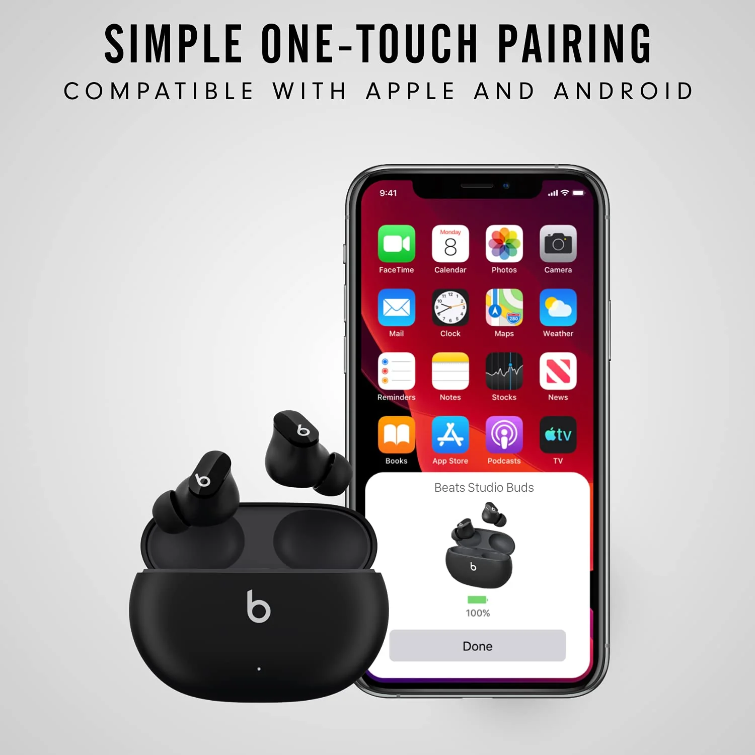 Beats Studio Buds - True Wireless Noise Cancelling Earbuds - Compatible with Apple & Android, Built-in Microphone, IPX4 Rating, Sweat Resistant Earphones, Class 1 Bluetooth Headphones - Black - Image 3
