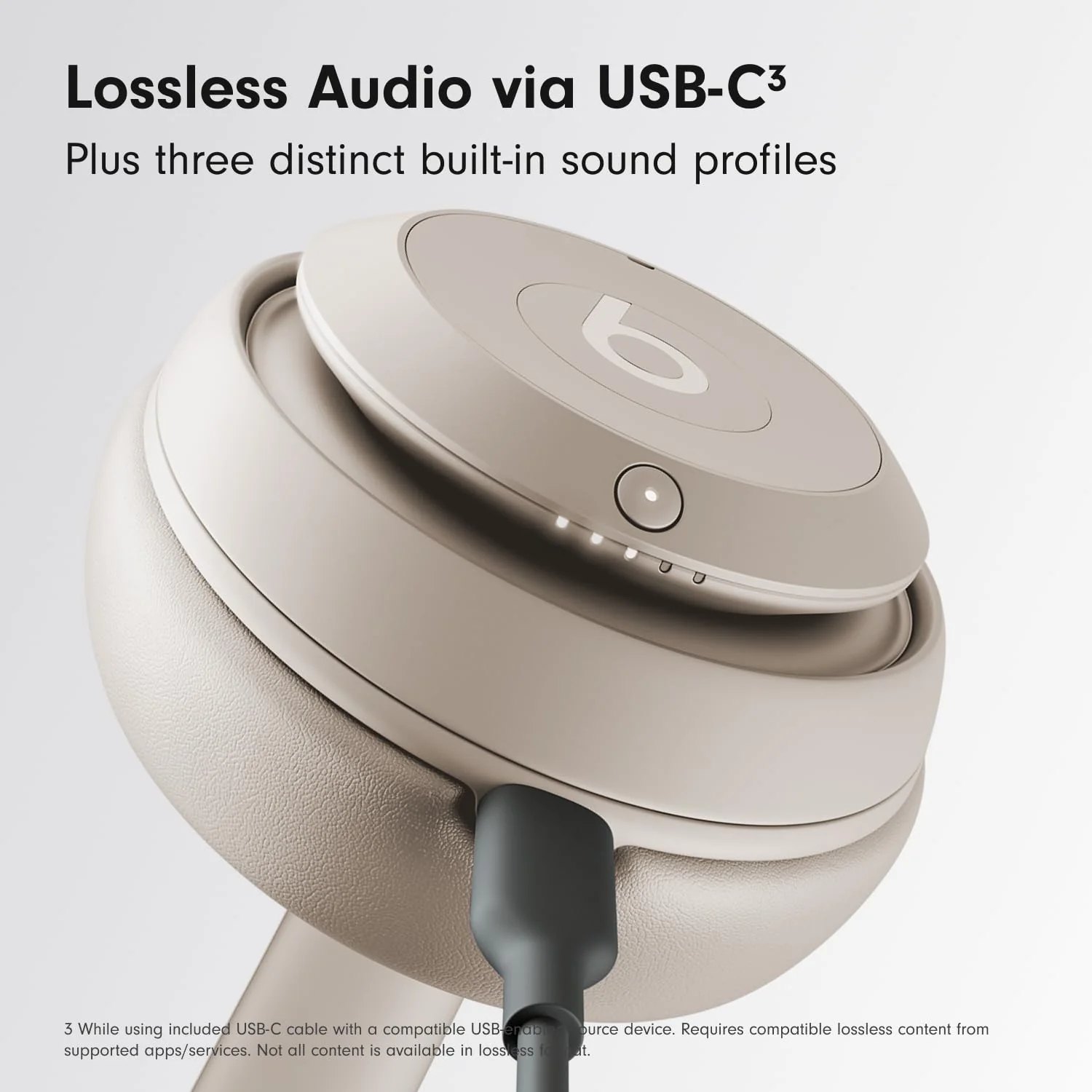 Beats Studio Pro - Wireless Bluetooth Noise Cancelling Headphones - Personalized Spatial Audio, USB-C Lossless Audio, Apple & Android Compatibility, Up to 40 Hours Battery Life - Sandstone - Image 3