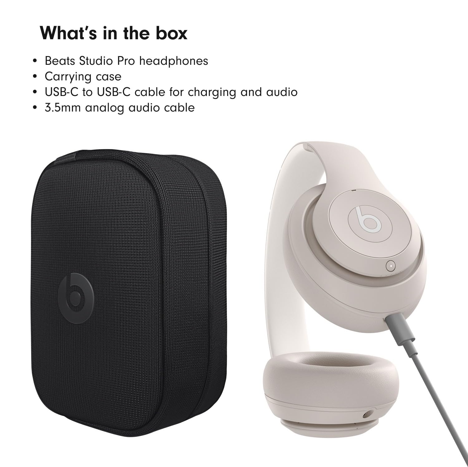 Beats Studio Pro - Wireless Bluetooth Noise Cancelling Headphones - Personalized Spatial Audio, USB-C Lossless Audio, Apple & Android Compatibility, Up to 40 Hours Battery Life - Sandstone - Image 4