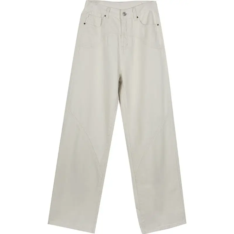 Beige Jeans Women Trendy European Style Loose Casual High Waist Spring All-match Streetwear Ins Hotsweet Simple New Full Length - Image 18