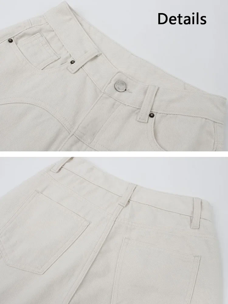Beige Jeans Women Trendy European Style Loose Casual High Waist Spring All-match Streetwear Ins Hotsweet Simple New Full Length - Image 6