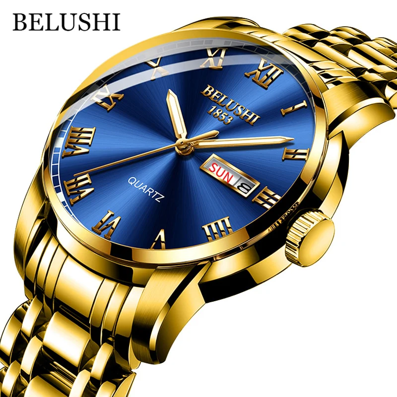 BELUSHI Men Stainless Steel Water Proof Luminous Luxury Sport Quartz Wrist Watch - Image 13
