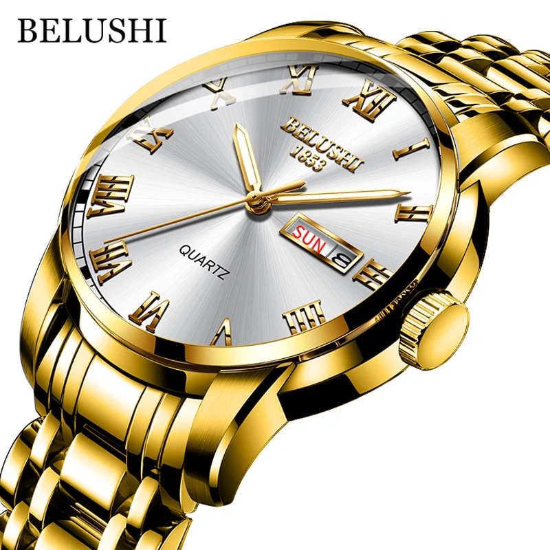 BELUSHI Men Stainless Steel Water Proof Luminous Luxury Sport Quartz Wrist Watch - Image 15