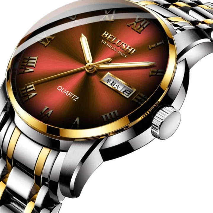 BELUSHI Men Stainless Steel Water Proof Luminous Luxury Sport Quartz Wrist Watch - Image 5