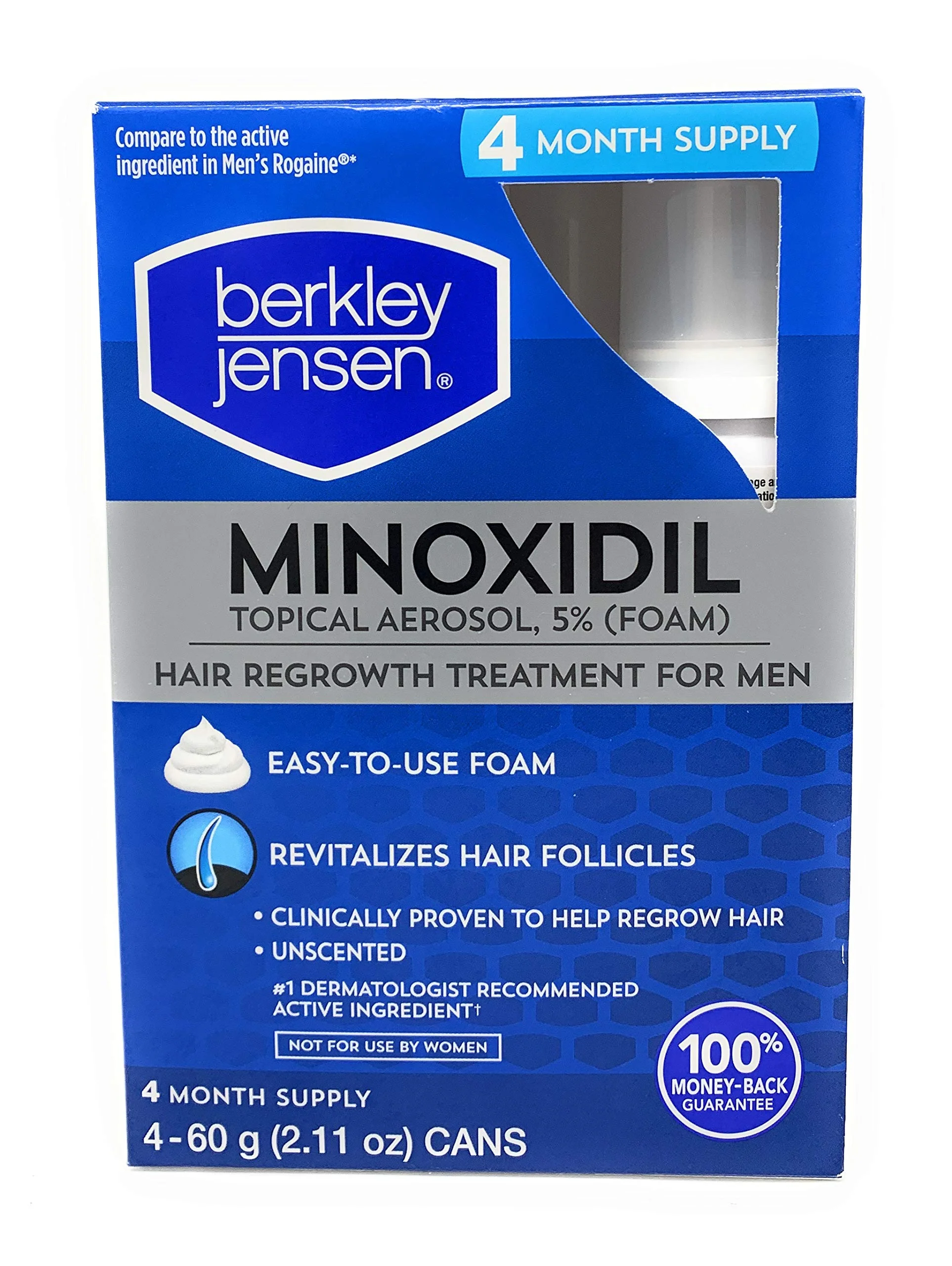 Berkley Jensen Men's Hair Regrowth Treatment for Men Minoxidil Topical Aerosol 5% Foam 4 Month Supply - Image 4