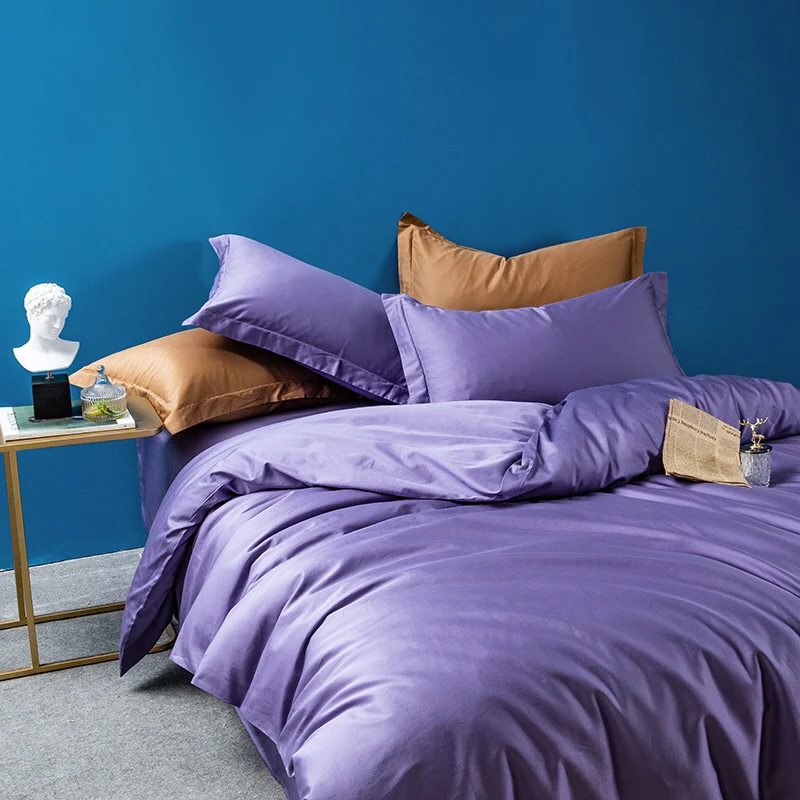 Best Selling home textile bed linen solid color bedsheets sets king size cotton