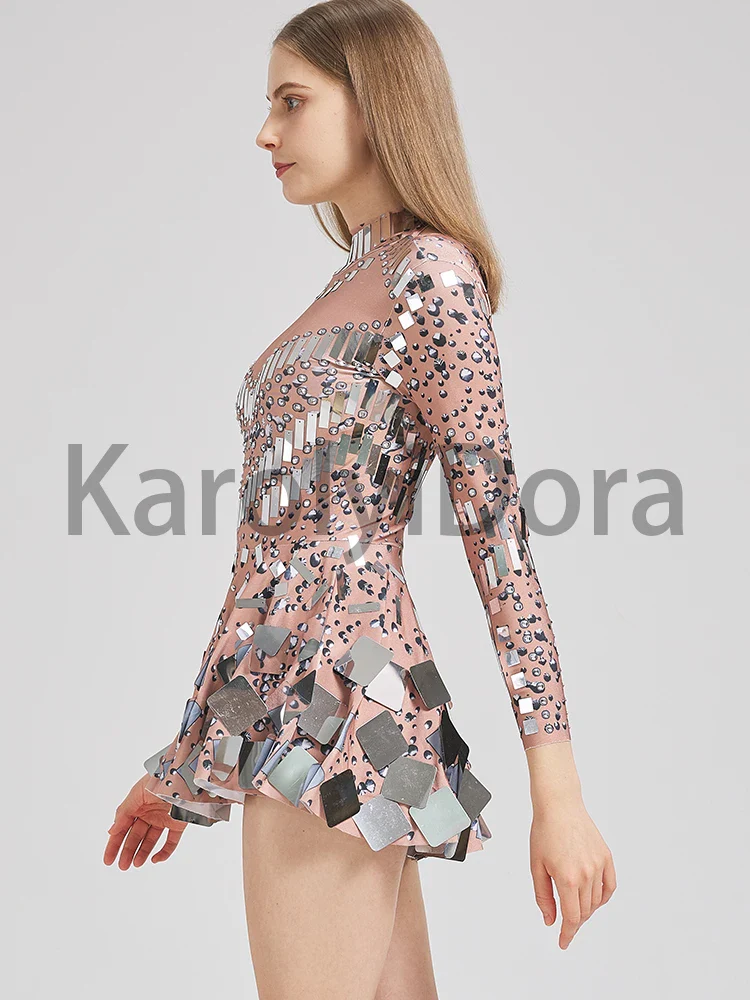 Bestselling Mirror Party Evening Dress Women Long Sleeve Stretch Mini Dress  Party Prom Women's Celebrate Dress Stage Costumes - Image 5
