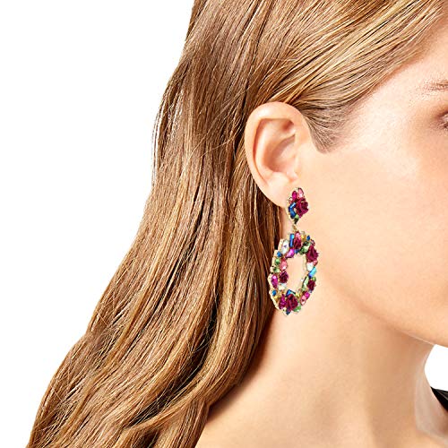 Betsey Johnson Stone & Rose Wreath Drop Earrings - Image 3