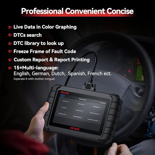 Bidirectional Scan Tool, OBD2 Diagnostic Scanner iCarsoft CR Max (Enhance Version) for All System, 27 Reset+Extra 38 Service-Oil/EPB/BMS/SAS/SRS/ABS etc. Active Test, 4-in-1 Live Graphing,Free Update - Image 3