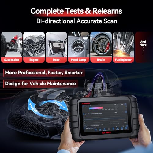 Bidirectional Scan Tool, OBD2 Diagnostic Scanner iCarsoft CR Max (Enhance Version) for All System, 27 Reset+Extra 38 Service-Oil/EPB/BMS/SAS/SRS/ABS etc. Active Test, 4-in-1 Live Graphing,Free Update - Image 8
