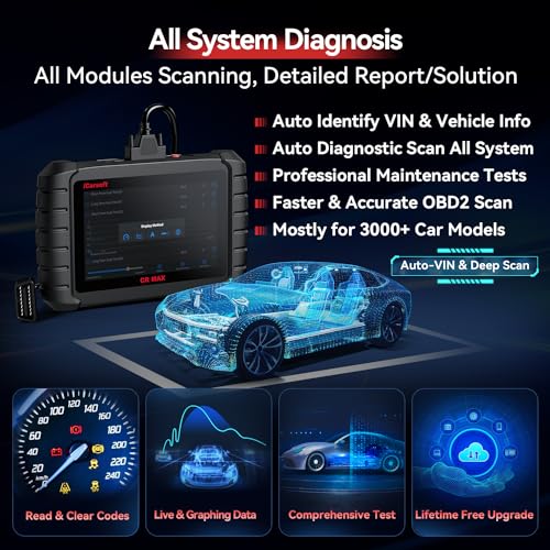 Bidirectional Scan Tool, OBD2 Diagnostic Scanner iCarsoft CR Max (Enhance Version) for All System, 27 Reset+Extra 38 Service-Oil/EPB/BMS/SAS/SRS/ABS etc. Active Test, 4-in-1 Live Graphing,Free Update - Image 9