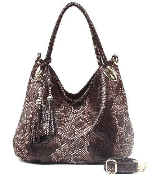 BIG SALE* High Quality Serpentine Pattern Women Luxury Shoulder Bags With Tassel Pendant PU Leather Messenger Handbags GPY01 - Image 3