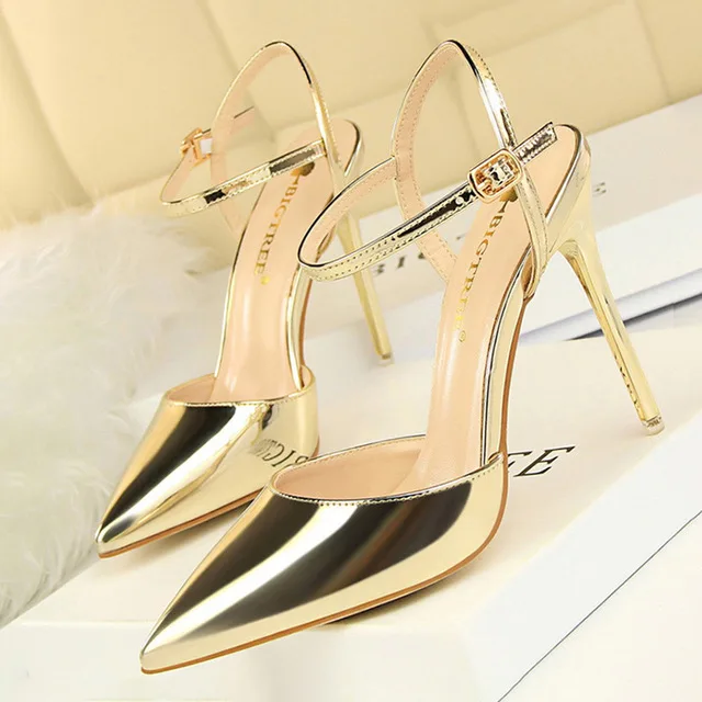 BIGTREE Shoes Fashion High Heels Shoes Patent Leather Woman Pumps Sexy Women Heels Blue Sliver Stiletto Heels Women Sandals 2023 - Image 8