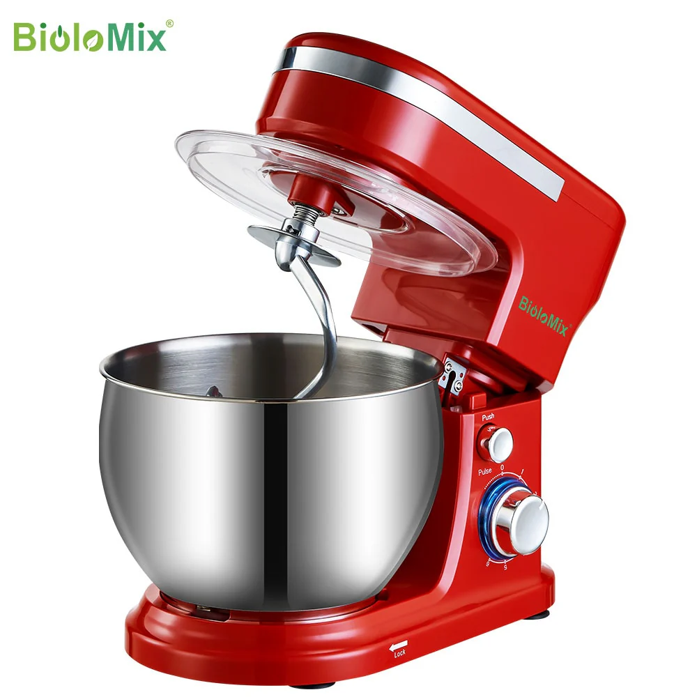 BioloMix 6L/5L Mixer Planetary 6-speed Kitchen Food Blender Stainless Steel Bowl Cake Mixer Egg Whisk - Image 4