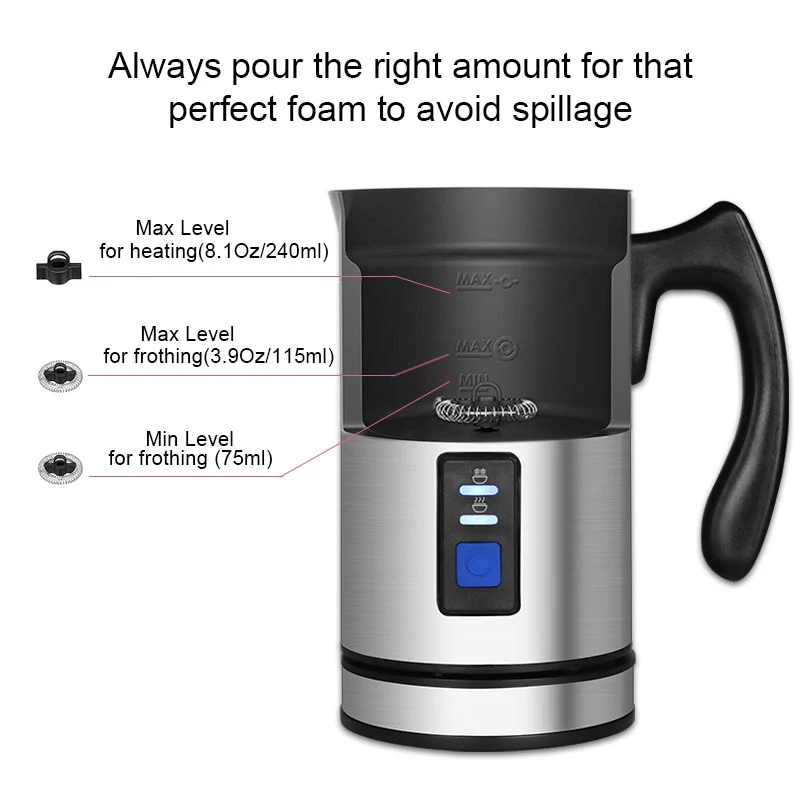 BioloMix Electric Milk Frother Milk Steamer Creamer Milk Heater Coffee Foam for Latte Cappuccino Hot Chocolate - Image 9