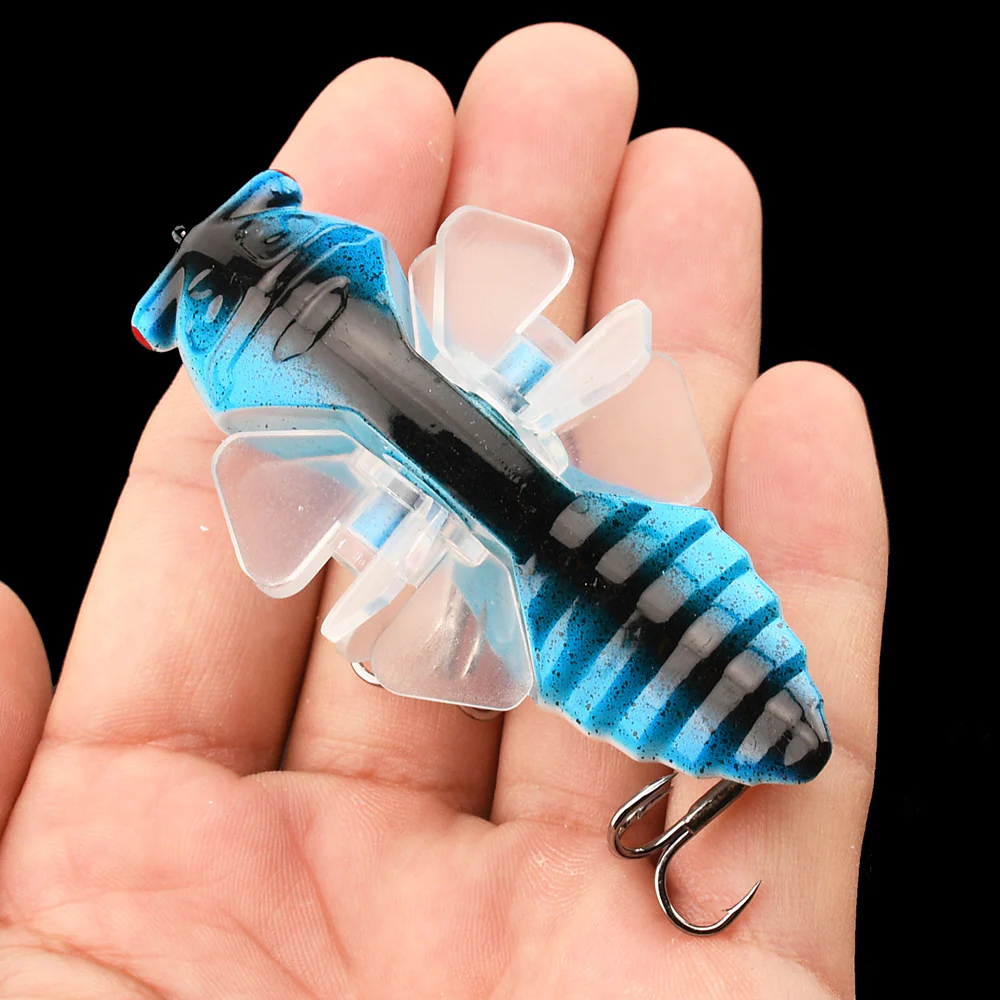 Bionic Cicada Hard Fish Lure - Spinning Fishing Bait with Propeller Treble Hook for Freshwater and Saltwater Fishing - 7.5cm/14g - Lifelike Design for Increased Catch Rates - Image 7