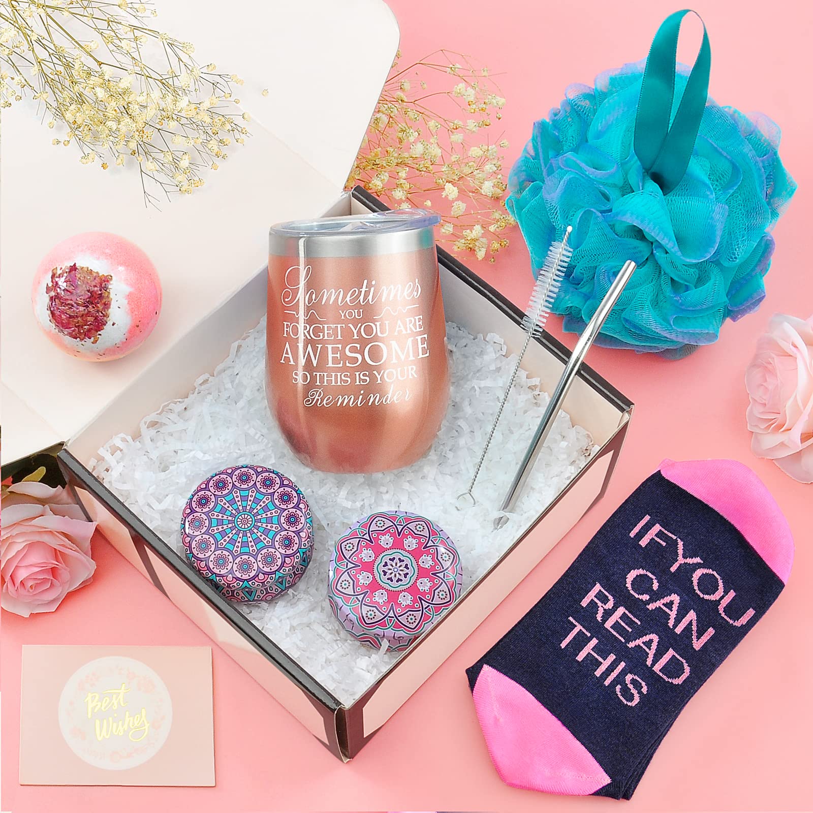 Birthday Gifts for Women Christmas Gifts for Friends Gifts for Her Girlfriend Sister Mom Unique Gifts Box Funny Gift Set Stainless Steel Rosegold - Image 2
