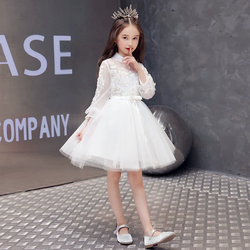 Birthday White Children's Wedding Dress Little Girls Summer Dress - Image 10