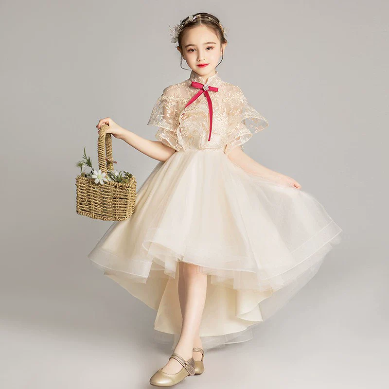 Birthday White Children's Wedding Dress Little Girls Summer Dress - Image 12