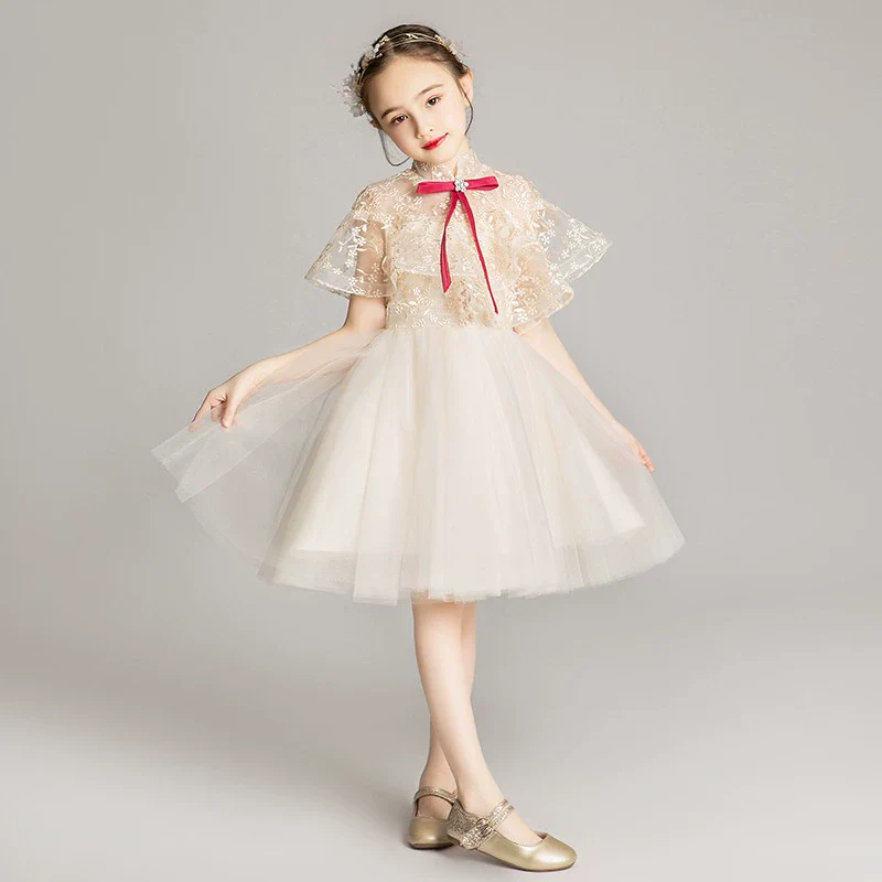 Birthday White Children's Wedding Dress Little Girls Summer Dress - Image 13