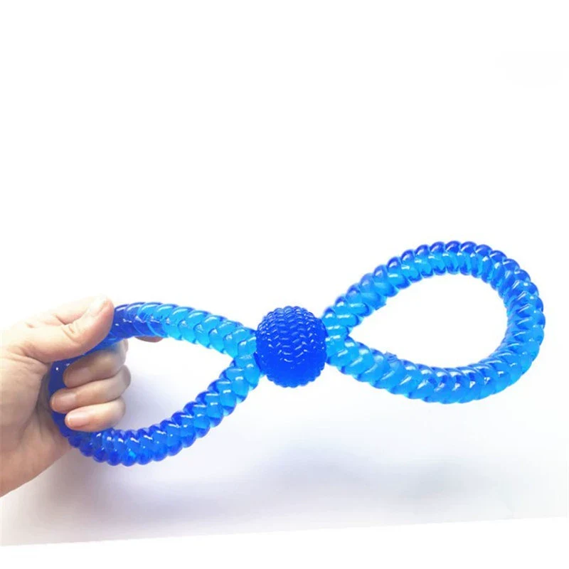 Bite-Resistant Eight-Character Cable Stitch Interactive Pull Ring Biting Dog Toy TPR Floating Pet Toy Pet Training Item - Image 2