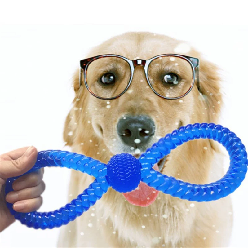 Bite-Resistant Eight-Character Cable Stitch Interactive Pull Ring Biting Dog Toy TPR Floating Pet Toy Pet Training Item - Image 6