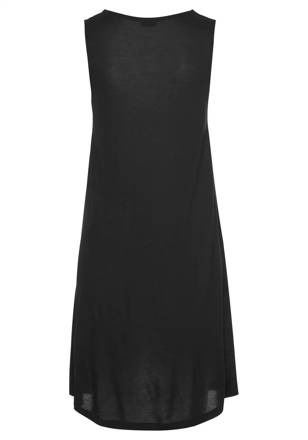 Black Beach Style Keyhole Neckline Dresses Women Summer Casual Solid Hollow Out O-Neck Tank Sleeveless A Line Sexy Mini Dress - Image 5