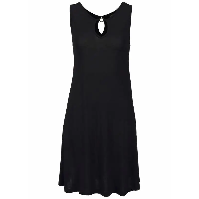 Black Beach Style Keyhole Neckline Dresses Women Summer Casual Solid Hollow Out O-Neck Tank Sleeveless A Line Sexy Mini Dress - Image 7