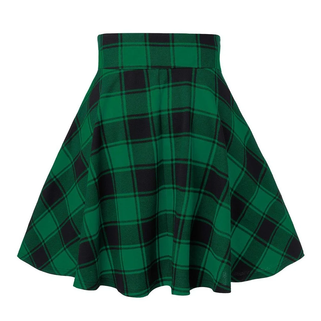Sexy Black Checkered Women's Gothic Skirt Women Pleated Plaid Skirts - Image 8