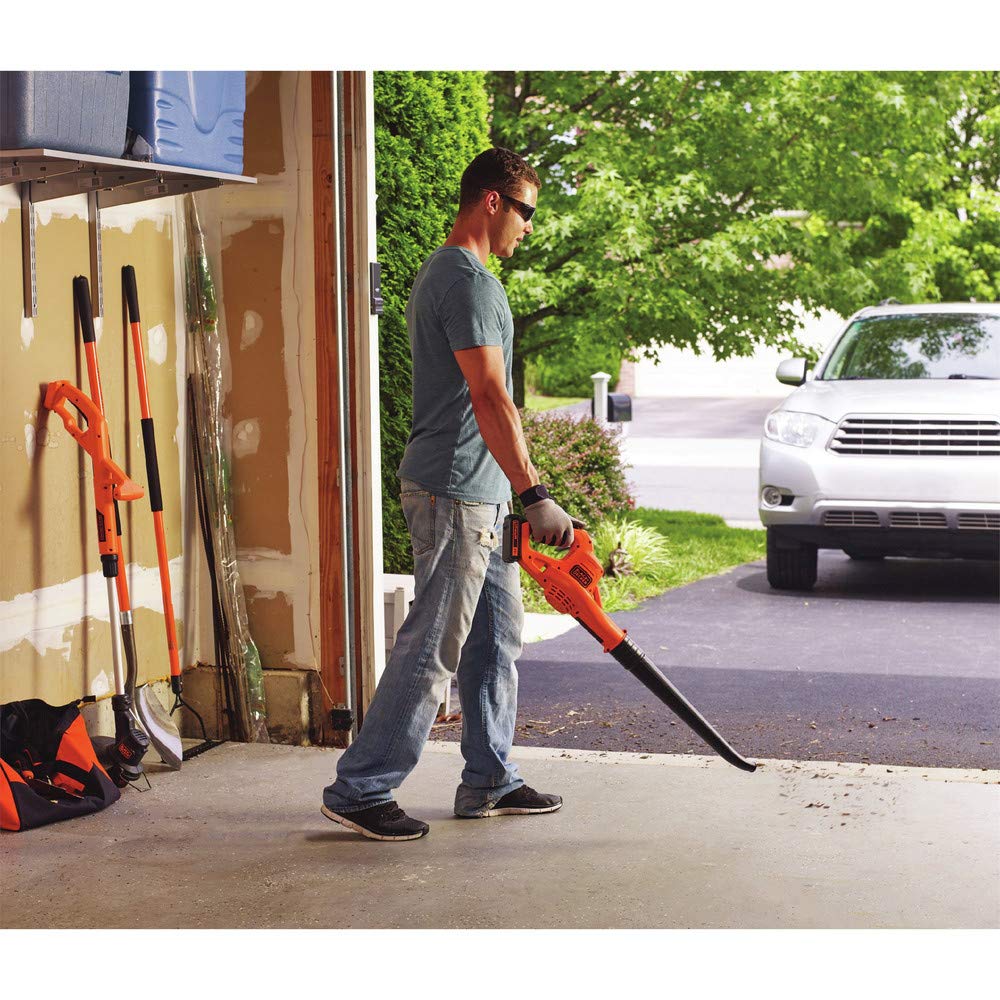 BLACK+DECKER 20V MAX Cordless Leaf Blower, Lawn Sweeper, 130 mph Air Speed, Lightweight Design, Battery and Charger Included (LSW221) - Image 2