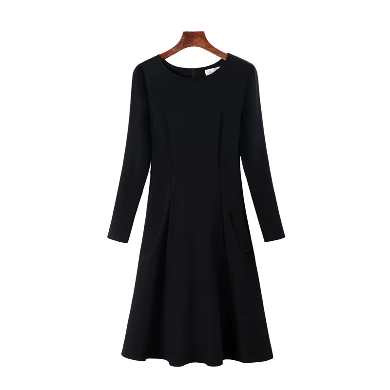 Black Dress 2024 New Arrival Spring and Autumn Women's Clothing Formal Occasion Mid Length Long Length Skirt Slim Fit Slimming A- line Skirt Dress - Image 2