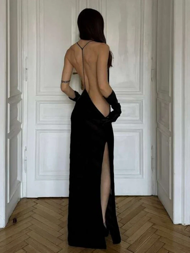 Black Evening Dresses For Women Clothing Backless Vestidos Elegantes Para Mujer See Through Sexi Night Dress Hot Club Outfit - Image 5