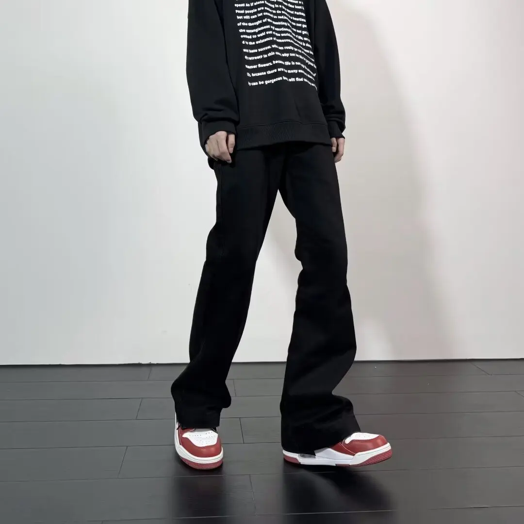 Black Jeans Men Casual Simple All-match Flare Sleeve Handsome Streetwear Daily Fashion Stretchy American Style Pantalon Homme - Image 4
