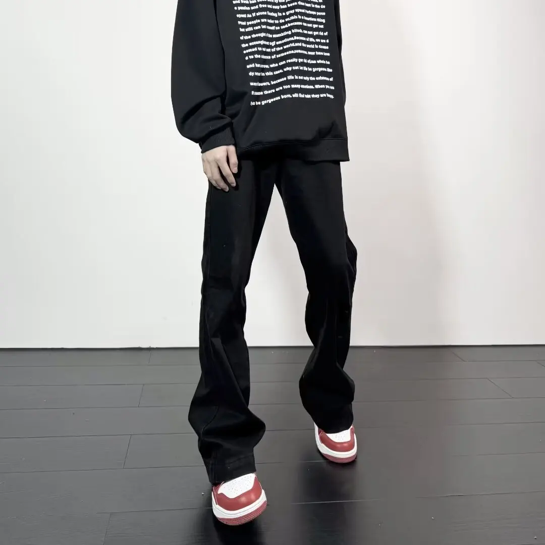 Black Jeans Men Casual Simple All-match Flare Sleeve Handsome Streetwear Daily Fashion Stretchy American Style Pantalon Homme - Image 9