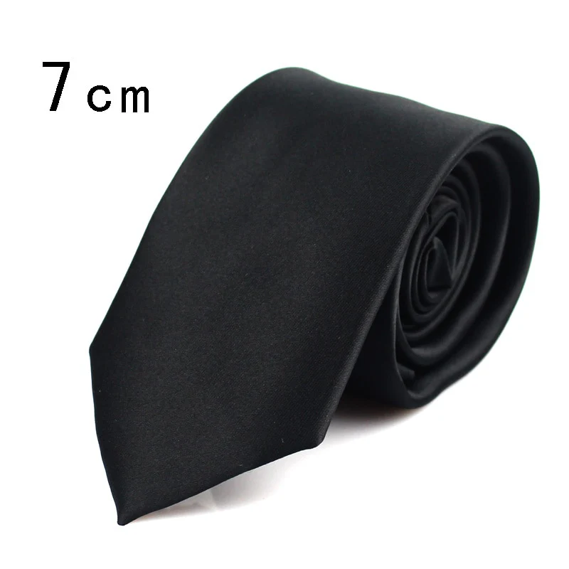 Black Neck Ties For Men Women Casual Suits Solid Tie Gravatas Skinny Mens Neckties - Image 2