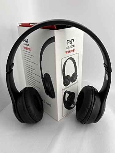 Black P47 Wireless Headphones Headset with Hands Free, Microphone - Image 8