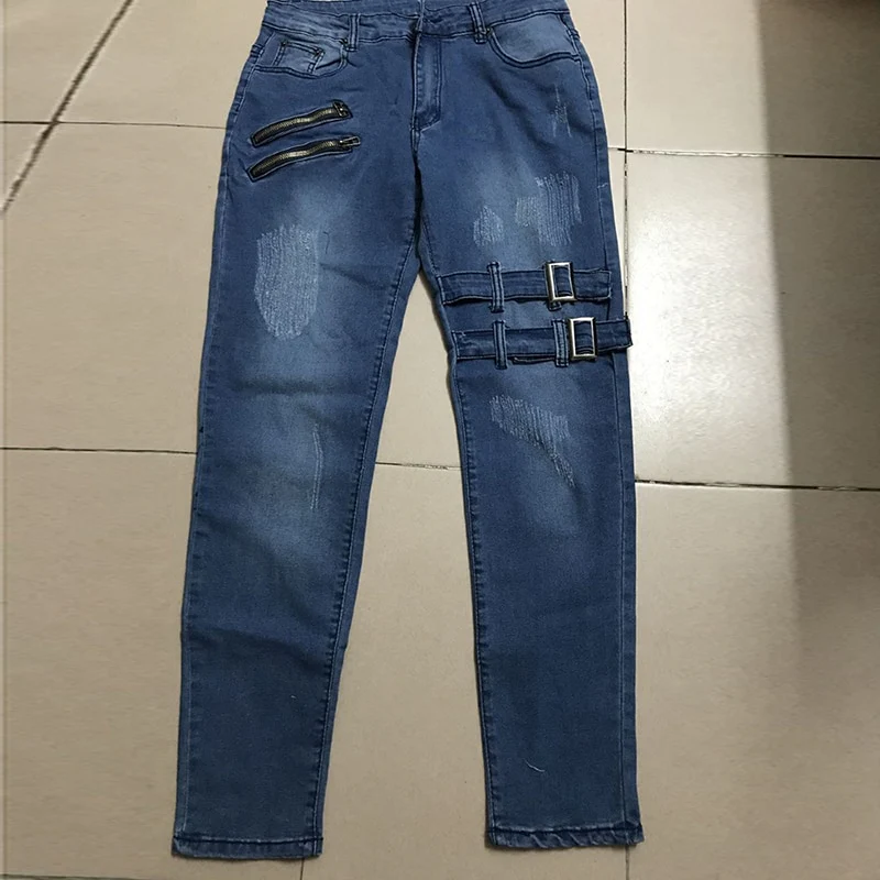 Black Slim Straight Leg Jeans Man Pants Cacual Ripped Jeans Male Streetwear Youth Man Clothes - Image 4