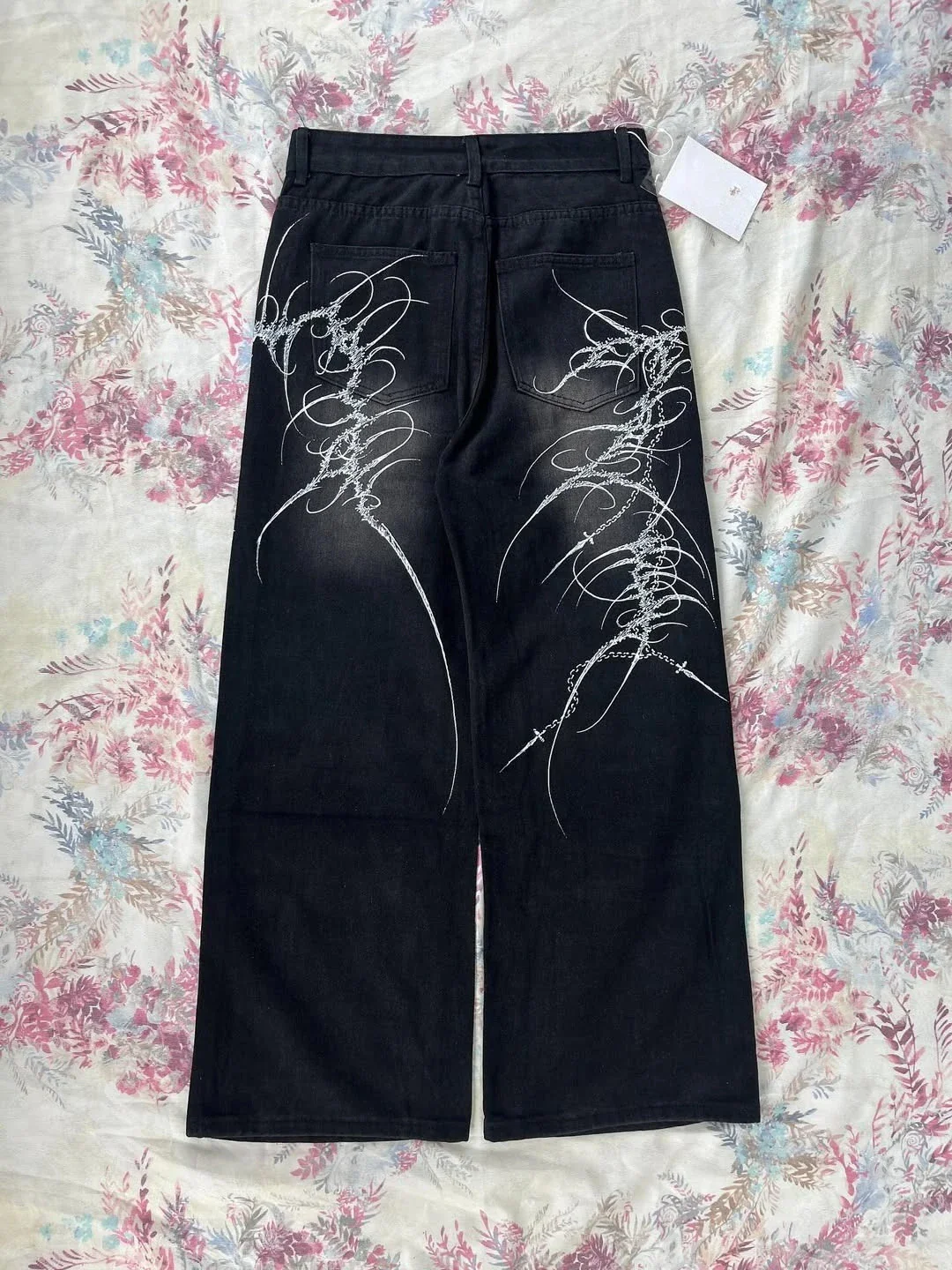 Black Washed Wide Leg Jeans Men Women High Waist Casual Hip Hop Pants Loose Fit Vintage Streetwear Y2K Retro Denim Trousers - Image 3