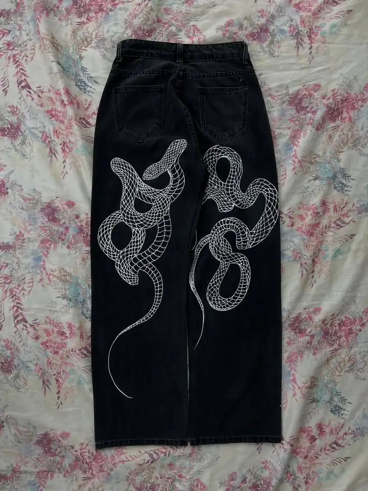 Black Washed Wide Leg Jeans Men Women High Waist Casual Hip Hop Pants Loose Fit Vintage Streetwear Y2K Retro Denim Trousers - Image 7