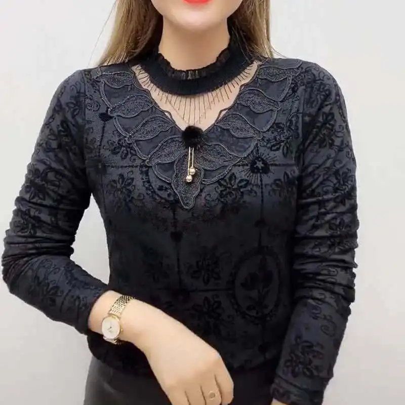 Blouse Women Turtleneck Print Women Fall and Winter Clothes 2020  Long Sleeve Top Blusas Ropa De Mujer - Image 6