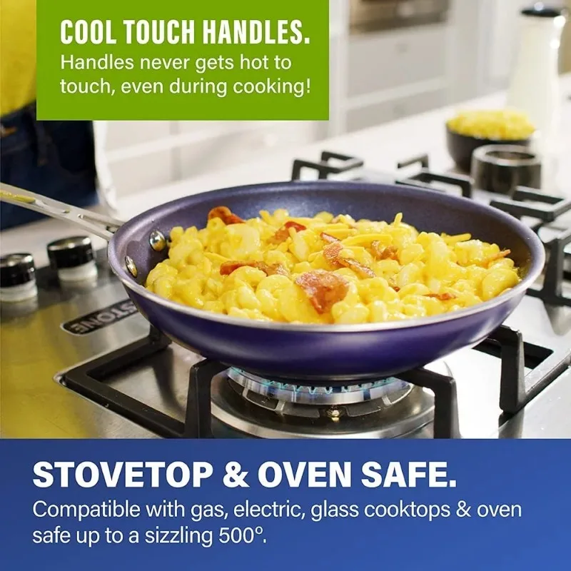 Blue 5 Piece Cookware Set, Ultra Non-Stick, Dishwasher Safe, Oven Safe - Image 5