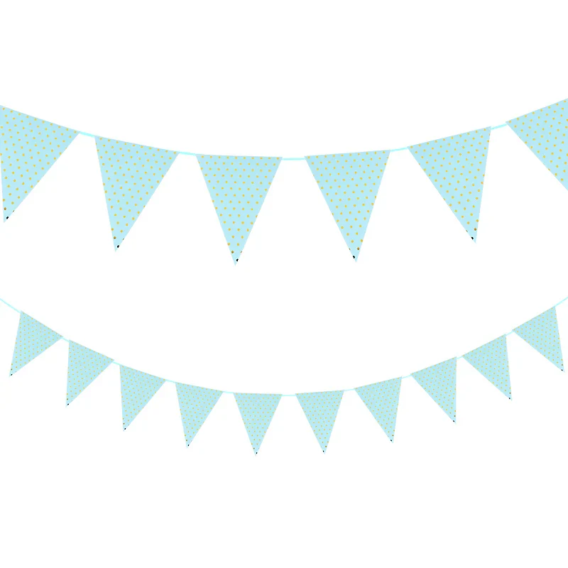 blue happy baby shower boys birthday pull flag banner balloon garland 1 age birth day 12month photo frame first party decor 1st - Image 19