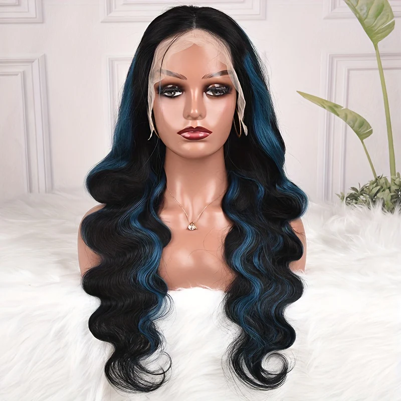 Blue Highlight Body Wave Luxury Wig - 13x4 HD Lace, 180% Density | Brazilian Remy for Ultimate Style & Comfort - Image 3