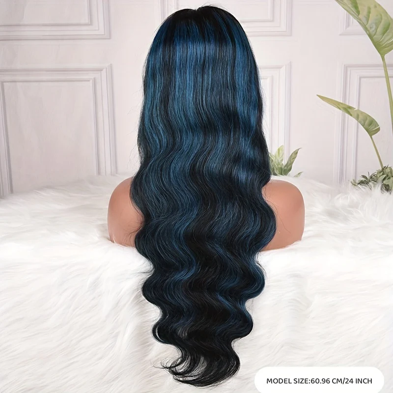 Blue Highlight Body Wave Luxury Wig - 13x4 HD Lace, 180% Density | Brazilian Remy for Ultimate Style & Comfort - Image 5