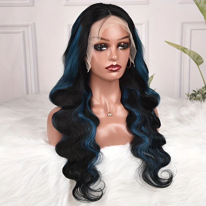 Blue Highlight Body Wave Luxury Wig - 13x4 HD Lace, 180% Density | Brazilian Remy for Ultimate Style & Comfort - Image 6