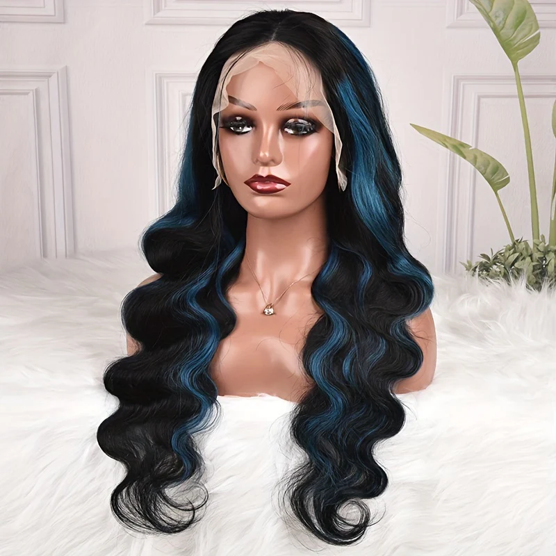 Blue Highlight Body Wave Luxury Wig - 13x4 HD Lace, 180% Density | Brazilian Remy for Ultimate Style & Comfort - Image 7