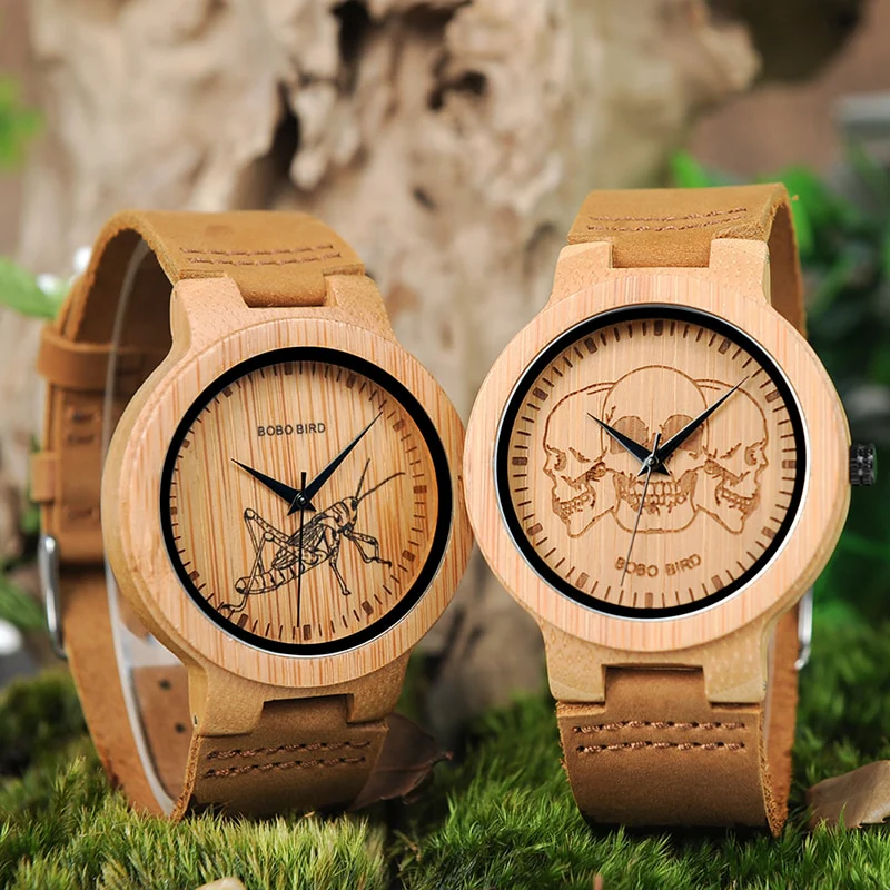 BOBO BIRD Watch Men Wooden Lifelike Print Dial Face Quartz Watches Fashion 3D Visual Timepieces as Gift relogio masculino - Image 6